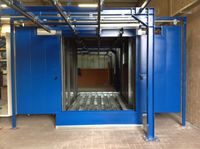 Oven with conveyor technology for powder coating